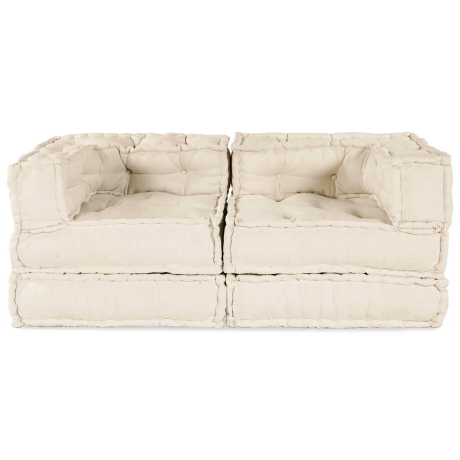 vidaXL Modulair bank 2 pcs Crème 140 x 70 x 56 cm Stof afbeelding 1
