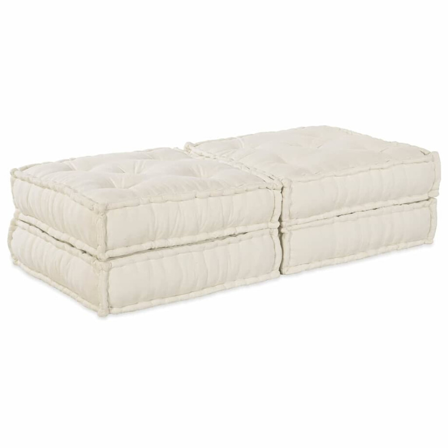 vidaXL Modulaire bank 2 pcs Crème 70 x 70 x 36 cm Stof afbeelding 1