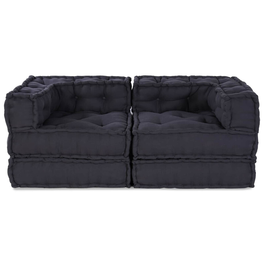 vidaXL Modulair bank 2 pcs Antraciet 140 x 70 x 56 cm Stof vidaXL Modulair bank 2 pcs Antraciet 140 x 70 x 56 cm Stof afbeelding 1