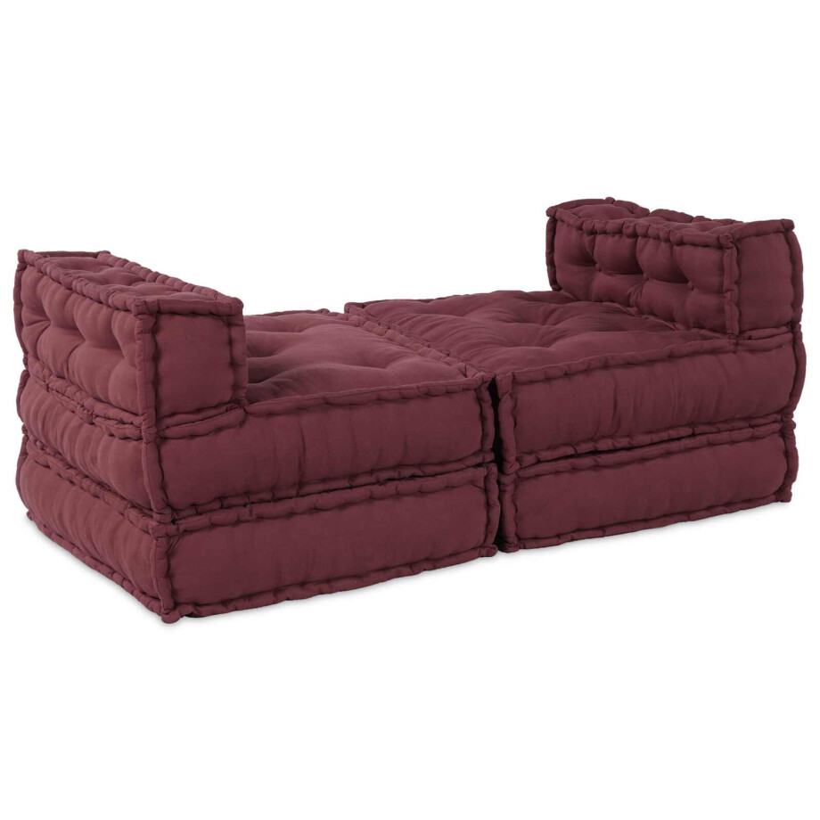 vidaXL Modulair Sofabet 4 pcs Bordeaux Stof vidaXL Modulair Sofabet 4 pcs Bordeaux Stof afbeelding 1