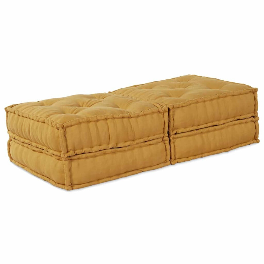 vidaXL Modulaire bank 2 pcs Geel 70 x 70 x 36 cm Stof vidaXL Modulaire bank 2 pcs Geel 70 x 70 x 36 cm Stof afbeelding 1