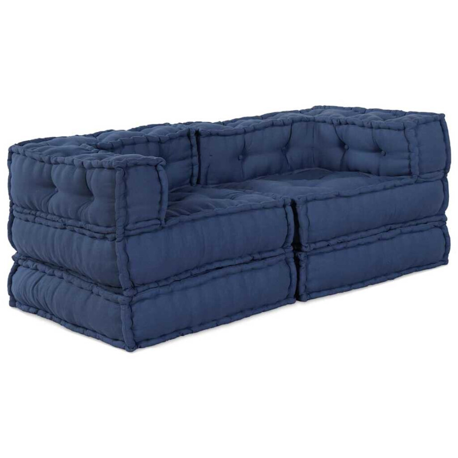 vidaXL Modulair Sofabet 2 pcs Indigo 140 x 70 x 56 cm Stof afbeelding 1