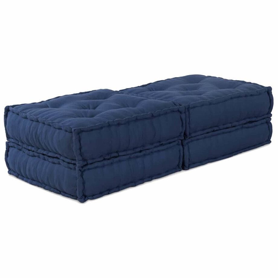 vidaXL Modulair bank 2 pcs Indigo 140 x 70 x 36 cm Stof afbeelding 1