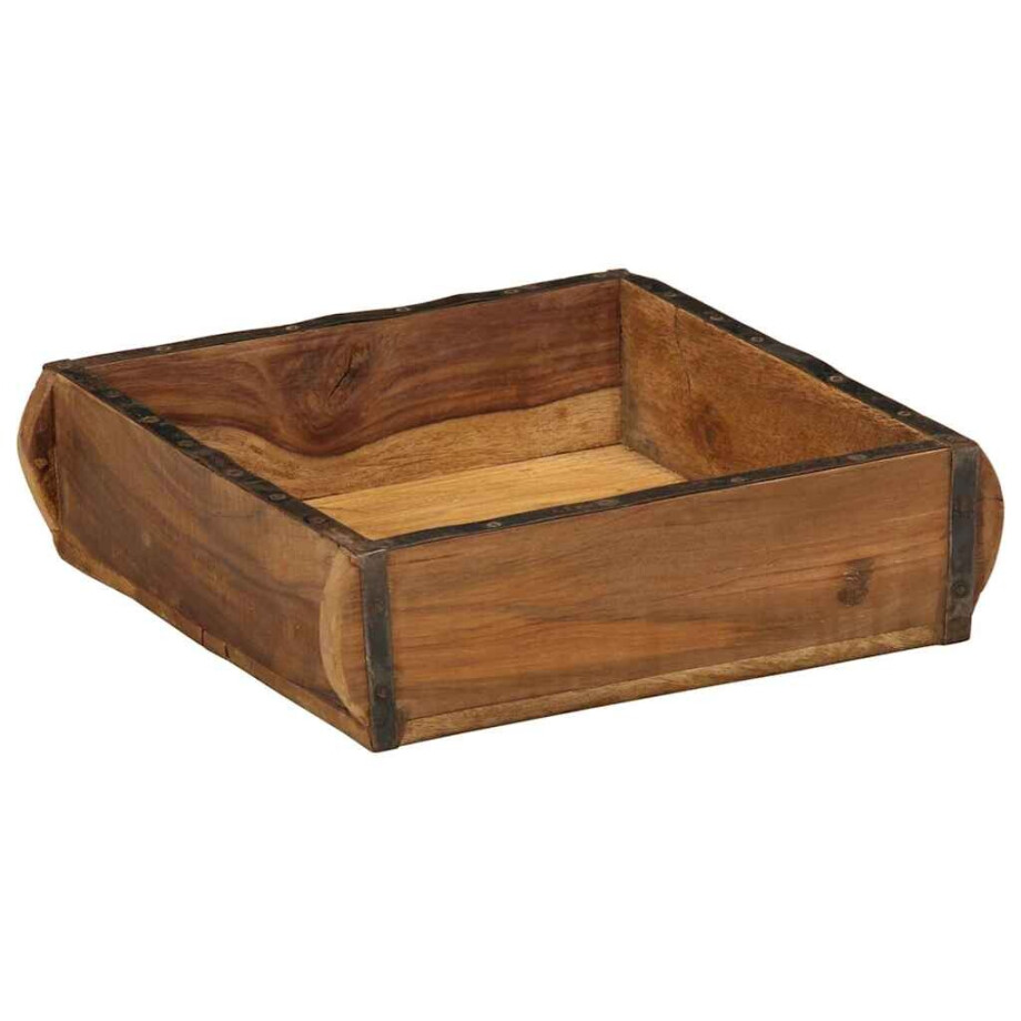 vidaXL Dienblad Bruin 29 x 31 x 10 cm Massief Gerecycled Hout afbeelding 1