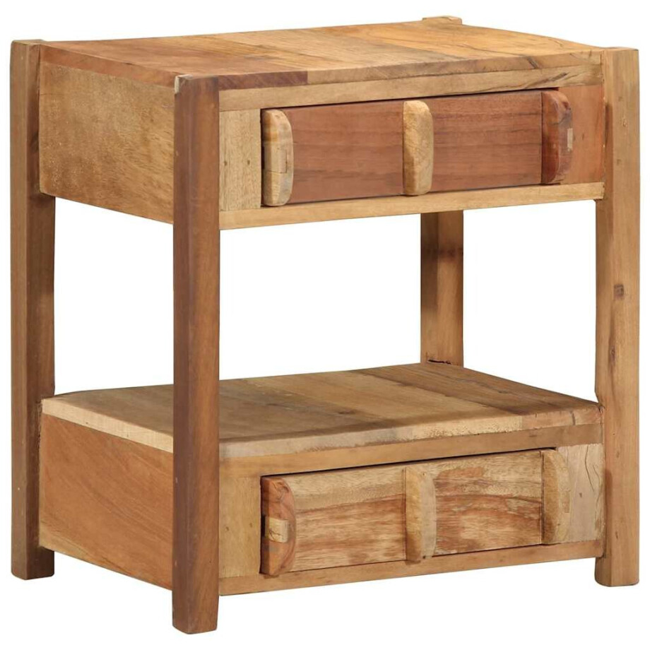 vidaXL Bijzettafel Bruin 43 x 32 x 46 cm Massief Gerecycled Hout afbeelding 1