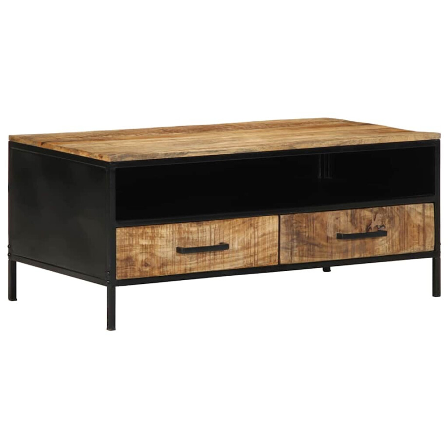 vidaXL Salontafel Bruin 90 x 50 x 40 cm Massief Mangohout en Metaal vidaXL Salontafel Bruin 90 x 50 x 40 cm Massief Mangohout en Metaal afbeelding 1