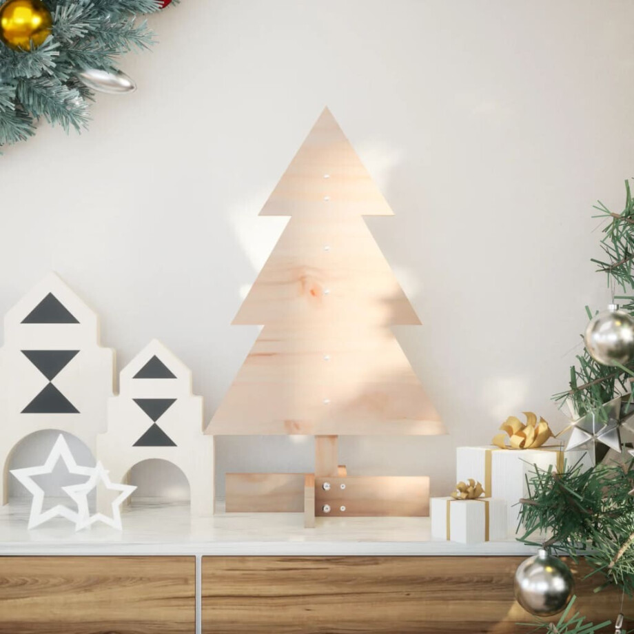 vidaXL Kerstdecoratie kerstboom 60 cm massief grenenhout vidaXL Kerstdecoratie kerstboom 60 cm massief grenenhout afbeelding 1