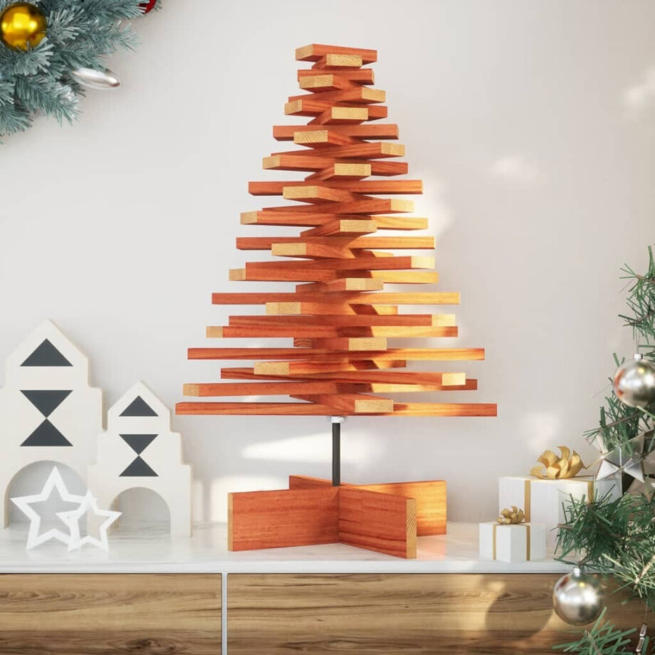 vidaXL Kerstdecoratie kerstboom 80 cm massief grenenhout wasbruin vidaXL Kerstdecoratie kerstboom 80 cm massief grenenhout wasbruin afbeelding 1
