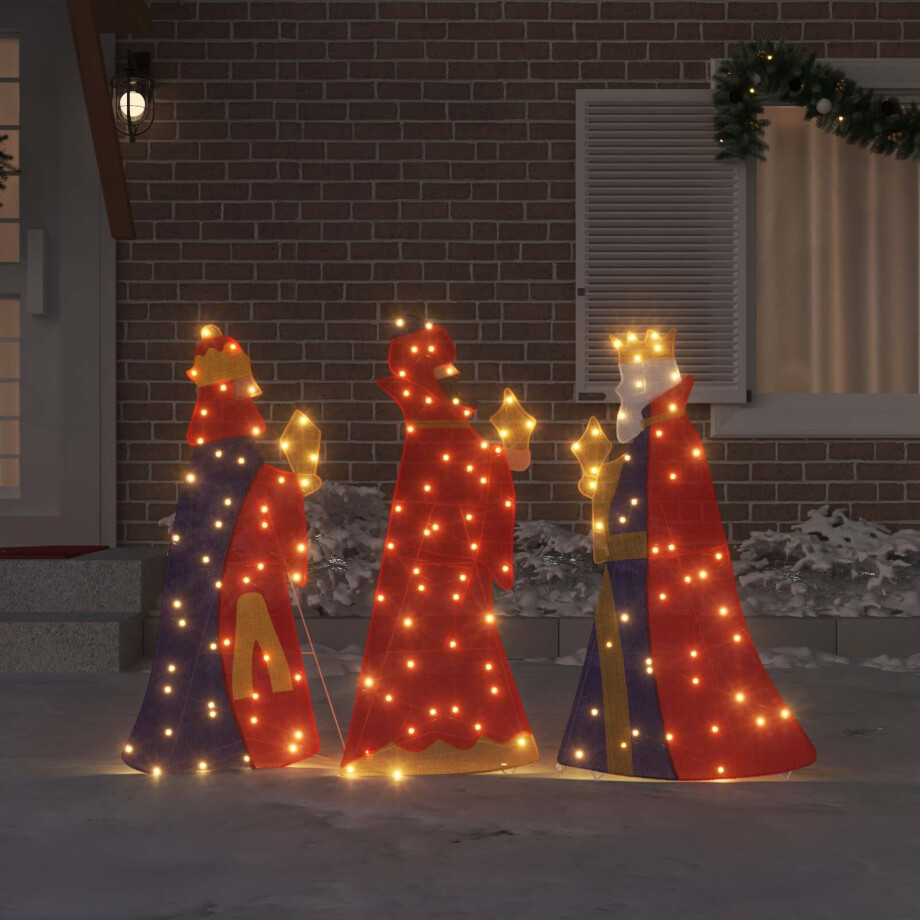 vidaXL 3 Wijze Mannen Kerstverlichting 3 pcs Warmwit 105 cm Stof vidaXL 3 Wijze Mannen Kerstverlichting 3 pcs Warmwit 105 cm Stof afbeelding 1