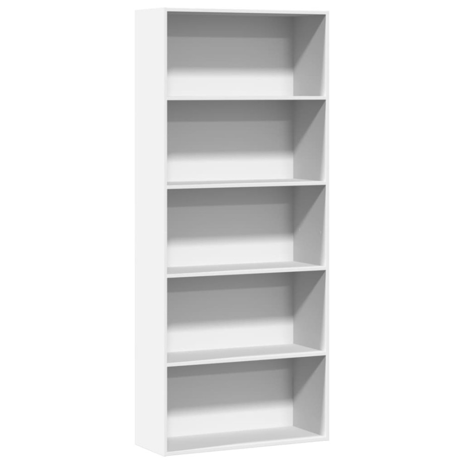 vidaXL Boekenkast 80x30x189 cm bewerkt hout wit afbeelding 1