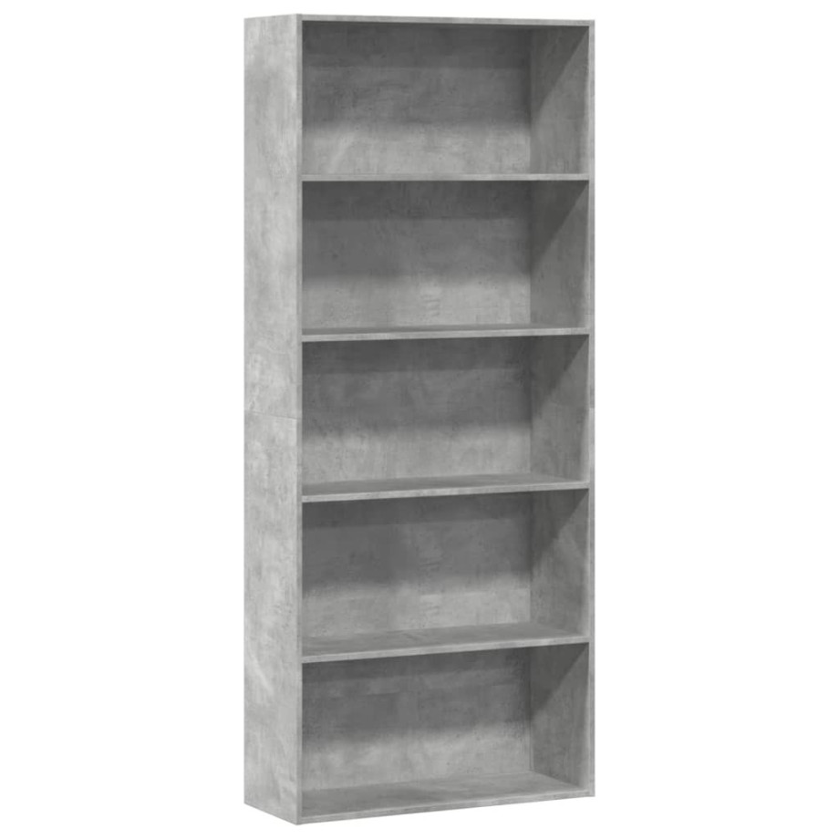 vidaXL Boekenkast 80x30x189 cm bewerkt hout betongrijs vidaXL Boekenkast 80x30x189 cm bewerkt hout betongrijs afbeelding 1