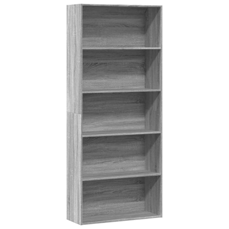 vidaXL Boekenkast 80x30x189 cm bewerkt hout grijs sonoma eikenkleurig afbeelding 1