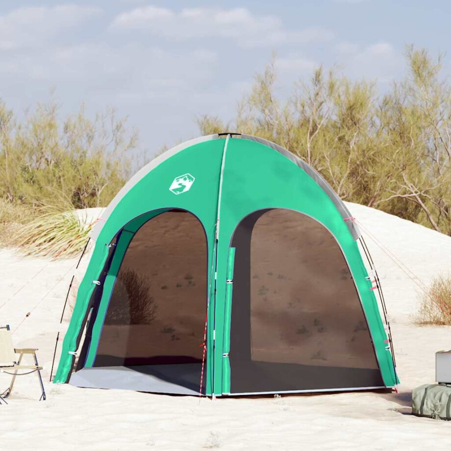 vidaXL Zwembad Tent Zeegroen 366 x 305 x 231 cm Polyester en Glasvezel afbeelding 1