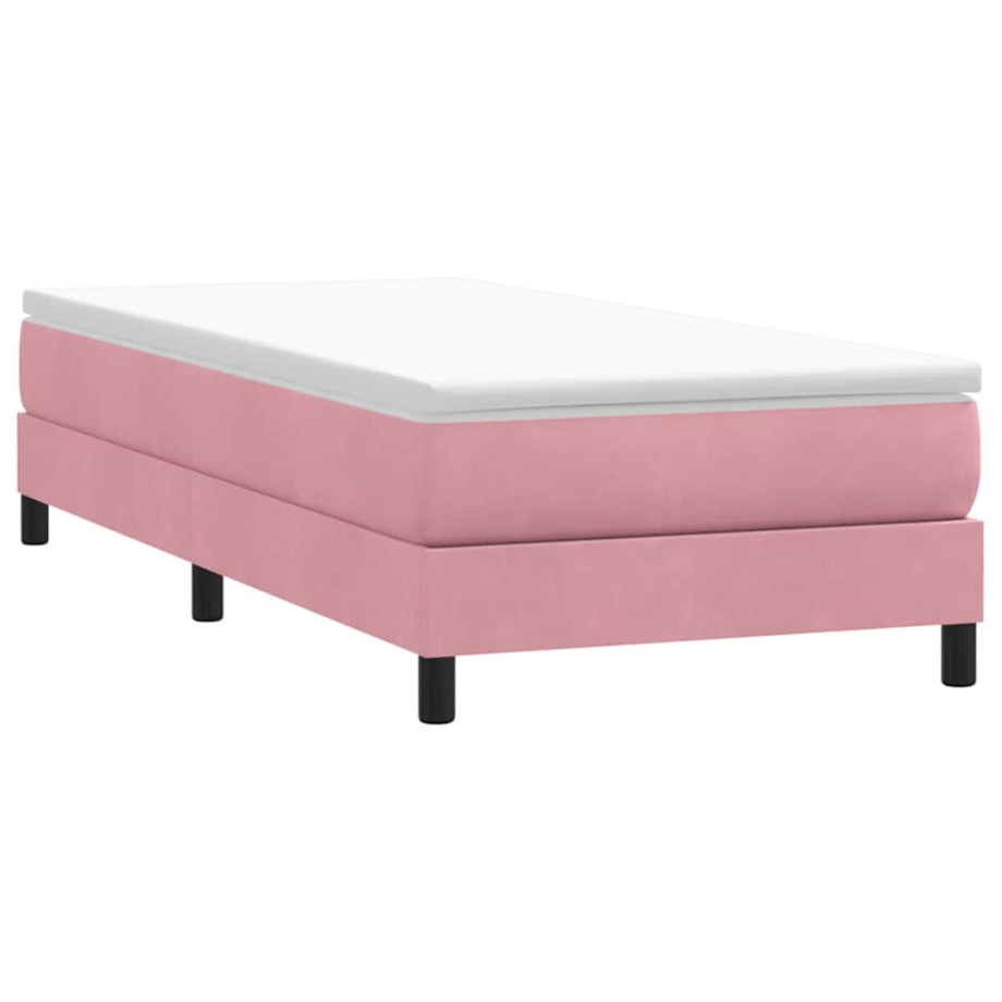 vidaXL Boxspring zonder matras fluweel roze 90x210 cm afbeelding 1