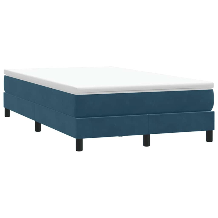 vidaXL Boxspring zonder matras fluweel donkerblauw 120x210 cm afbeelding 1