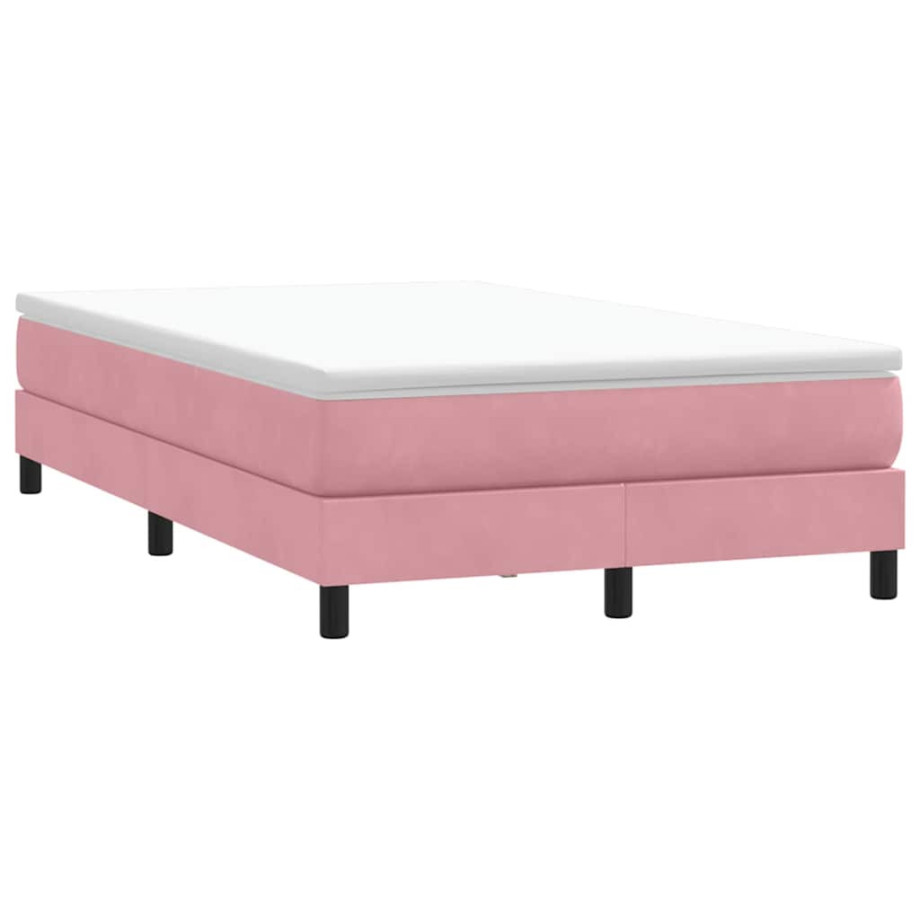 vidaXL Boxspring zonder matras fluweel roze 120x210 cm afbeelding 1