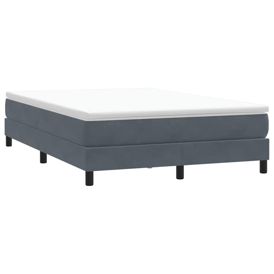 vidaXL Boxspring zonder matras fluweel donkergrijs 160x210 cm vidaXL Boxspring zonder matras fluweel donkergrijs 160x210 cm afbeelding 1