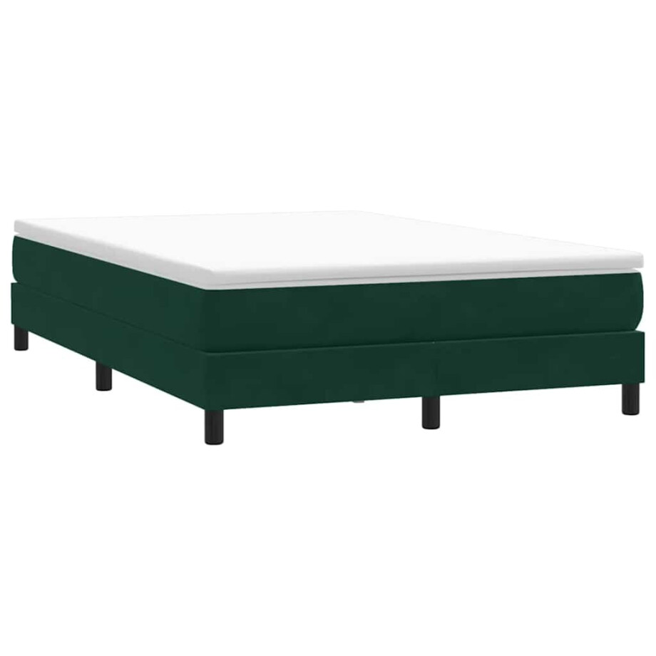 vidaXL Boxspring zonder matras fluweel donkergroen 160x210 cm vidaXL Boxspring zonder matras fluweel donkergroen 160x210 cm afbeelding 1