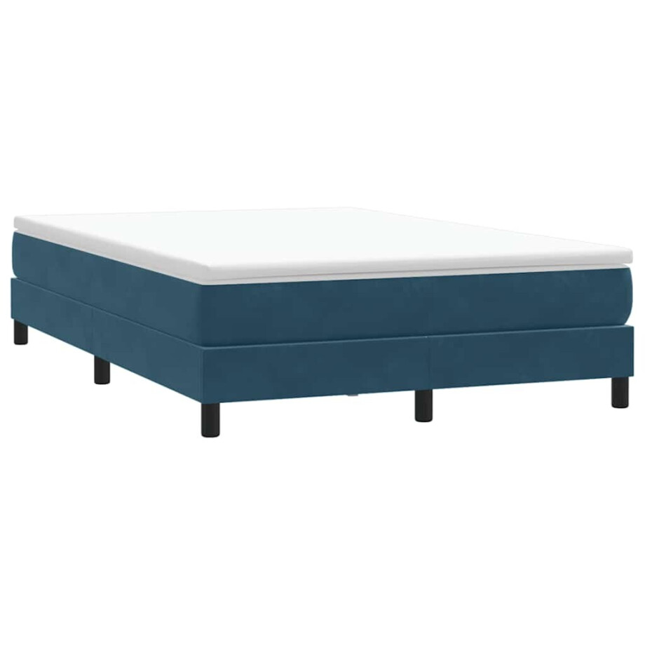 vidaXL Boxspring zonder matras fluweel donkerblauw 160x210 cm vidaXL Boxspring zonder matras fluweel donkerblauw 160x210 cm afbeelding 1