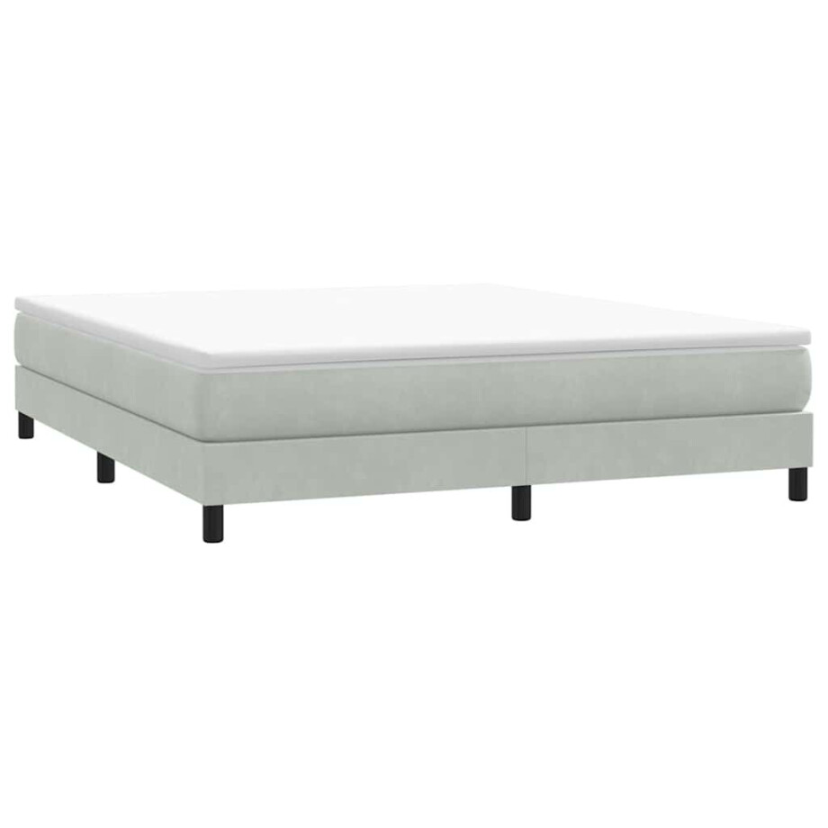 vidaXL Boxspring zonder matras fluweel lichtgrijs 180x210 cm vidaXL Boxspring zonder matras fluweel lichtgrijs 180x210 cm afbeelding 1