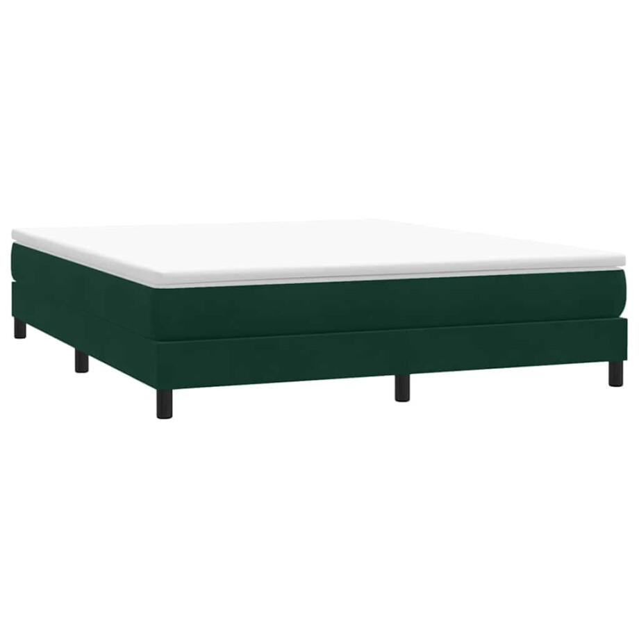 vidaXL Boxspring zonder matras fluweel donkergroen 180x210 cm vidaXL Boxspring zonder matras fluweel donkergroen 180x210 cm afbeelding 1