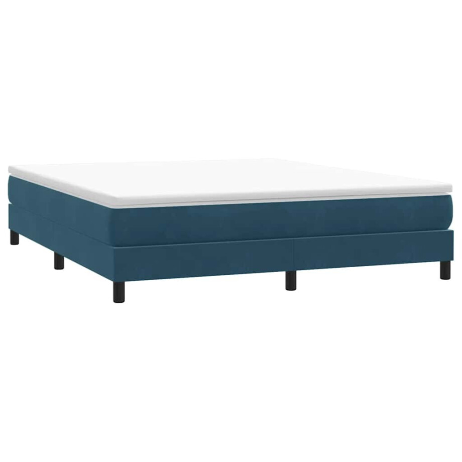 vidaXL Boxspring zonder matras fluweel donkerblauw 180x210 cm vidaXL Boxspring zonder matras fluweel donkerblauw 180x210 cm afbeelding 1