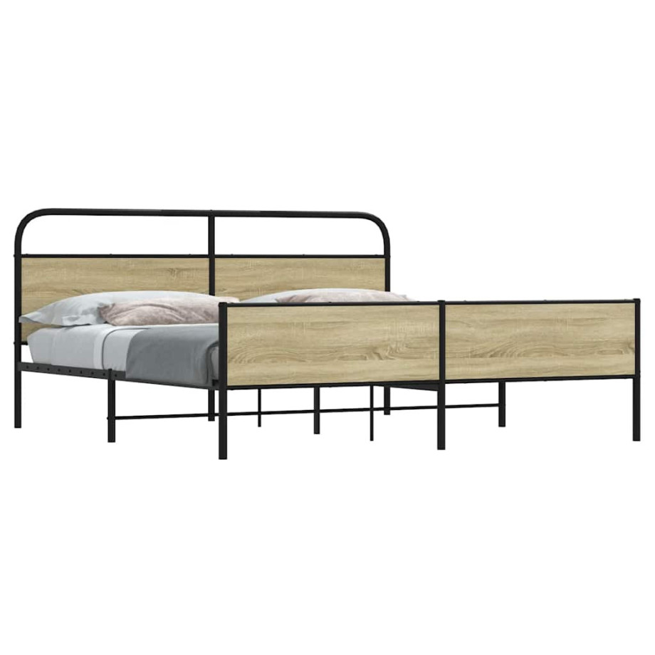vidaXL Bedframe zonder matras metaal sonoma eikenkleurig 180x200 cm vidaXL Bedframe zonder matras metaal sonoma eikenkleurig 180x200 cm afbeelding 1