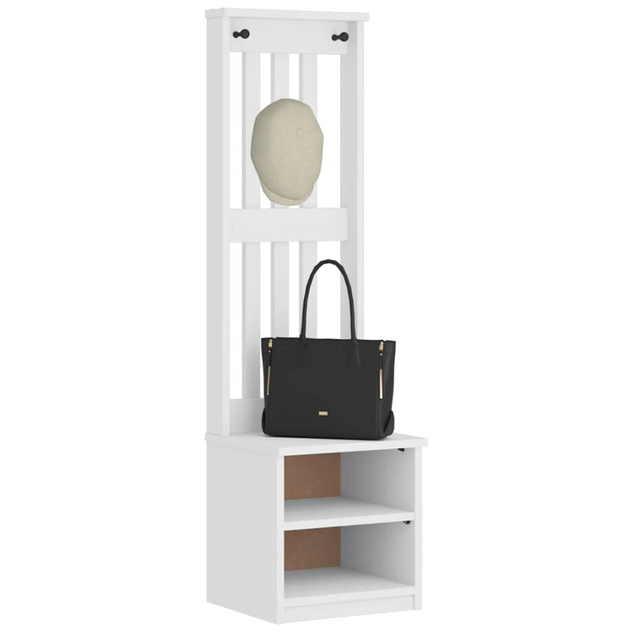vidaXL Kapstok SANDNES wit 45x40x159,5 cm massief grenenhout vidaXL Kapstok SANDNES wit 45x40x159,5 cm massief grenenhout afbeelding 1
