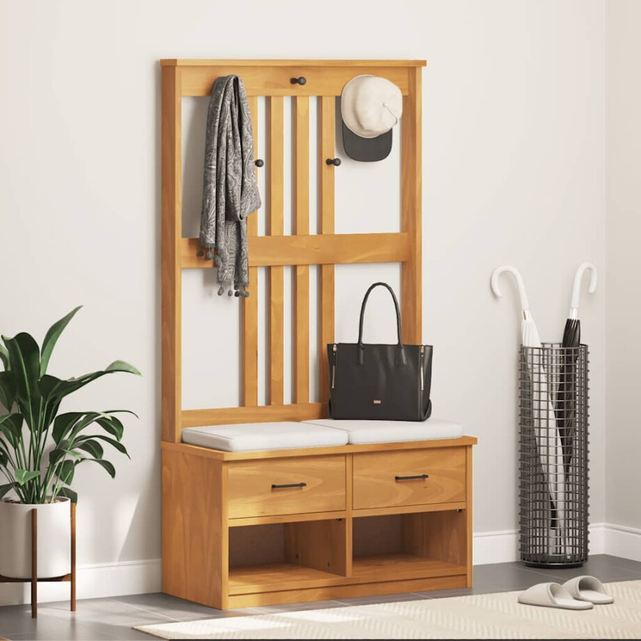 vidaXL Kapstok SANDNES 87x40x159,5 cm massief grenenhout vidaXL Kapstok SANDNES 87x40x159,5 cm massief grenenhout afbeelding 1