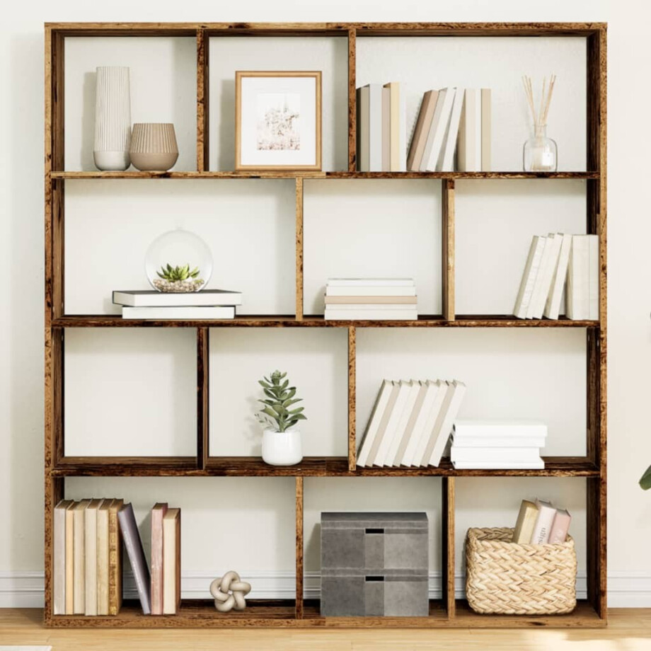 vidaXL Boekenkast 132x29x141,5 cm bewerkt hout oud houtkleurig afbeelding 1