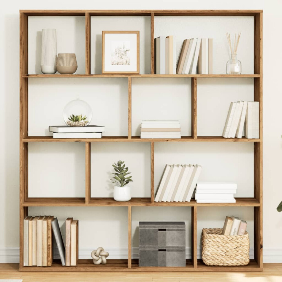vidaXL Boekenkast 132x29x141,5 cm bewerkt hout artisanaal eikenkleur afbeelding 1