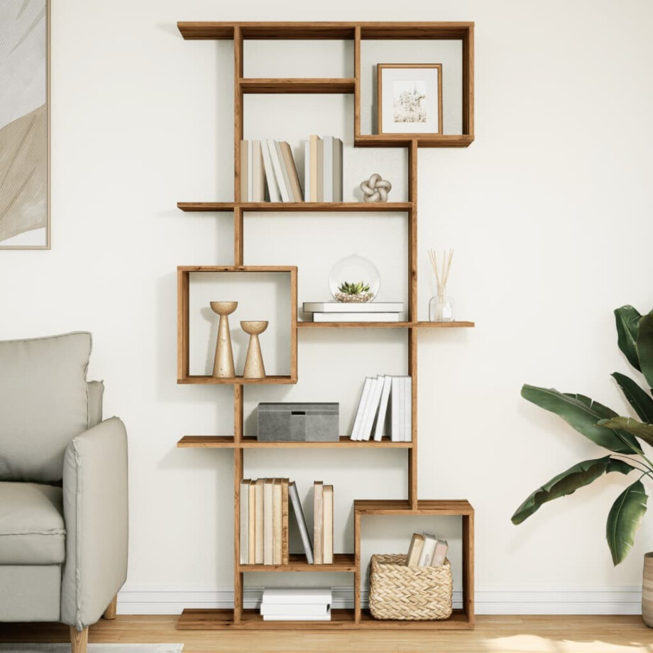 vidaXL Boekenkast 92x29x188 cm bewerkt hout artisanaal eikenkleur afbeelding 1