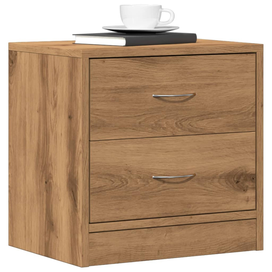 vidaXL Nachtkastje 40x30x40 cm bewerkt hout artisanaal eikenkleurig vidaXL Nachtkastje 40x30x40 cm bewerkt hout artisanaal eikenkleurig afbeelding 1