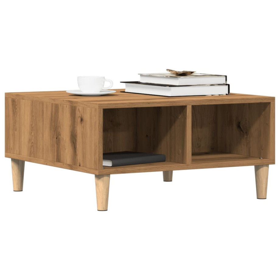vidaXL Salontafel 60x60x30 cm bewerkt hout artisanaal eiken afbeelding 1