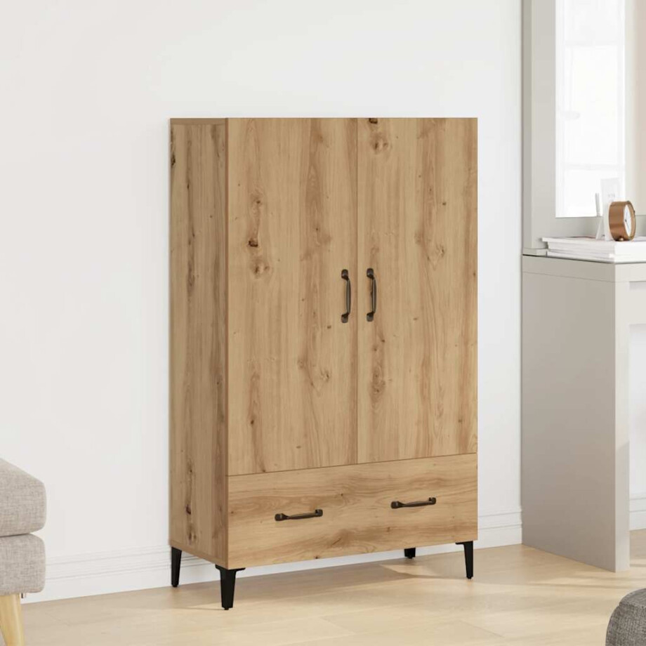 vidaXL Hoge kast 70x31x115 cm bewerkt hout artisanaal eikenkleur vidaXL Hoge kast 70x31x115 cm bewerkt hout artisanaal eikenkleur afbeelding 1