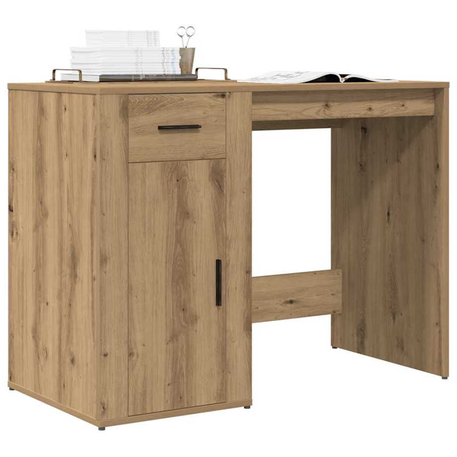 vidaXL Bureau 100x49x75 cm bewerkt hout artisanaal eikenkleur afbeelding 1