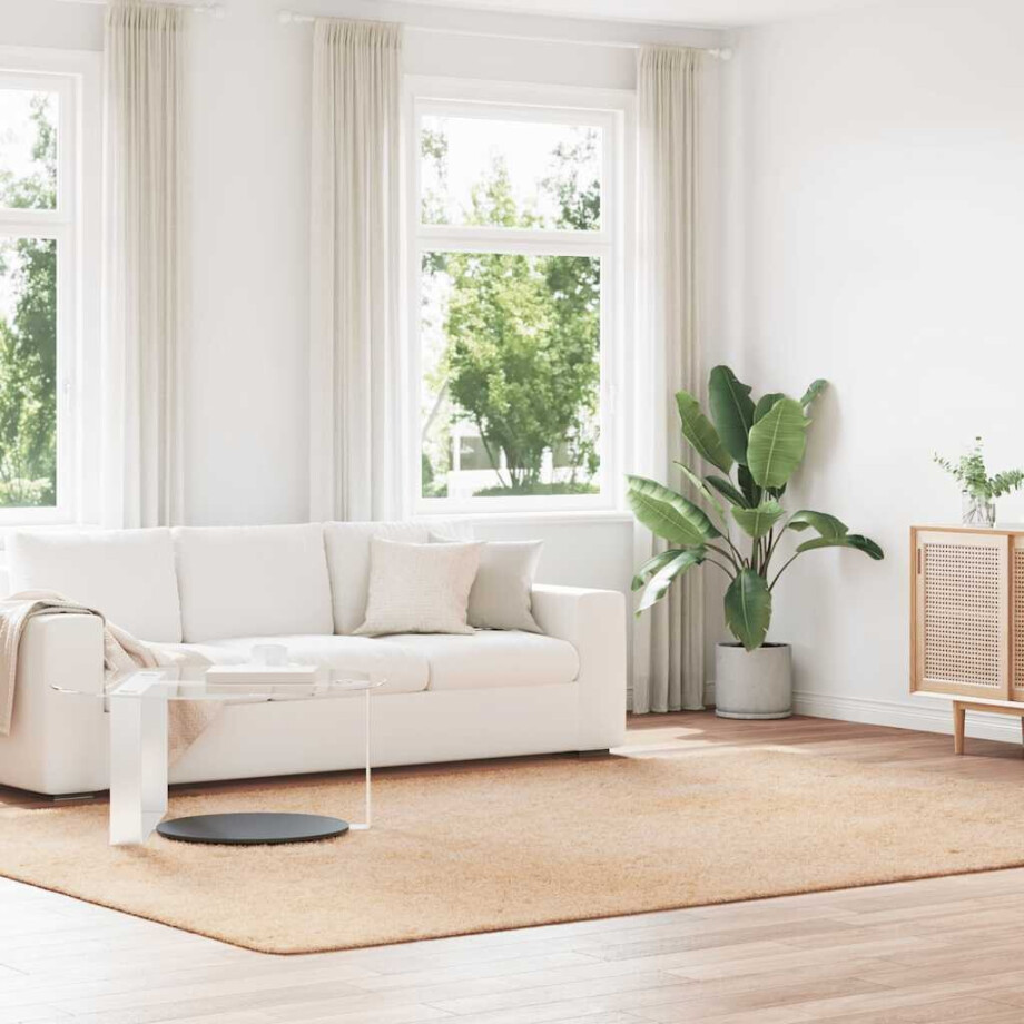 vidaXL Hoogpolig vloerkleed NAVARRA 240x340 cm polyester beige afbeelding 1