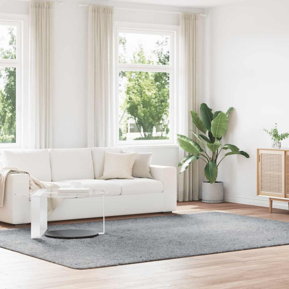 vidaXL Hoogpolig vloerkleed NAVARRA 240x340 cm polyester lichtgrijs vidaXL Hoogpolig vloerkleed NAVARRA 240x340 cm polyester lichtgrijs afbeelding 1