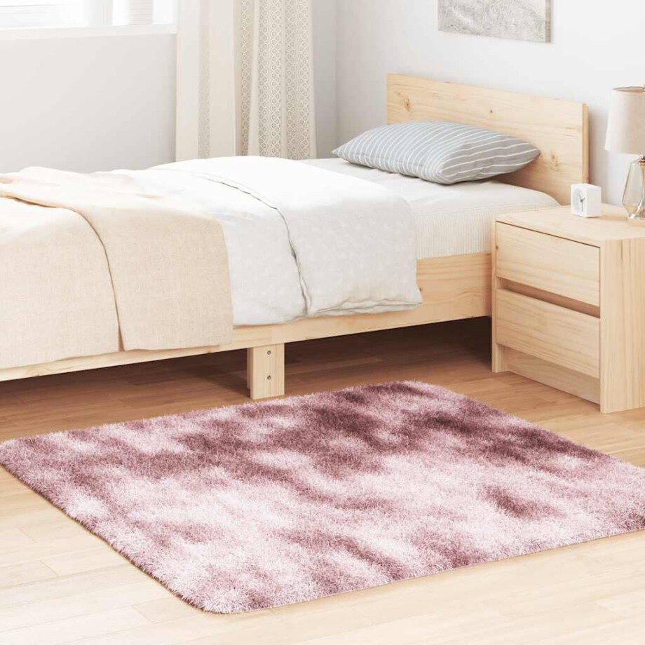 vidaXL Hoogpolig vloerkleed NAVARRA 120x120 cm polyester stoffig roze vidaXL Hoogpolig vloerkleed NAVARRA 120x120 cm polyester stoffig roze afbeelding 1