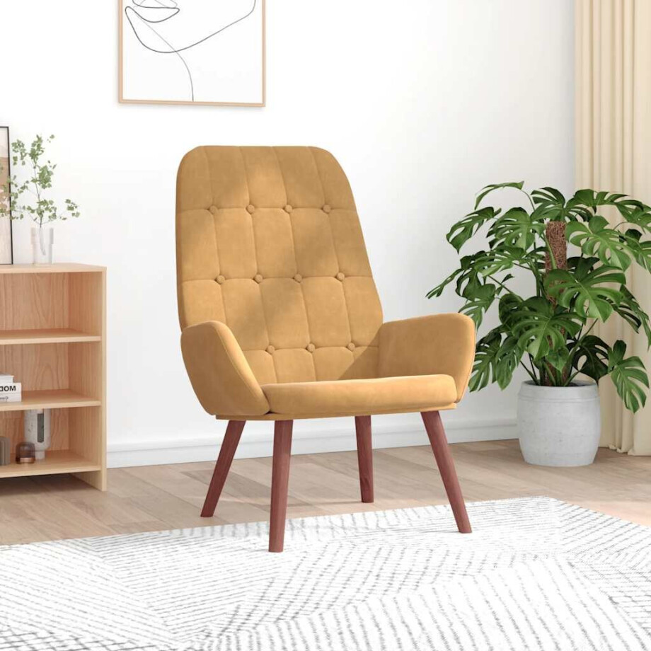 vidaXL Relaxstoel fluweel bruin afbeelding 1