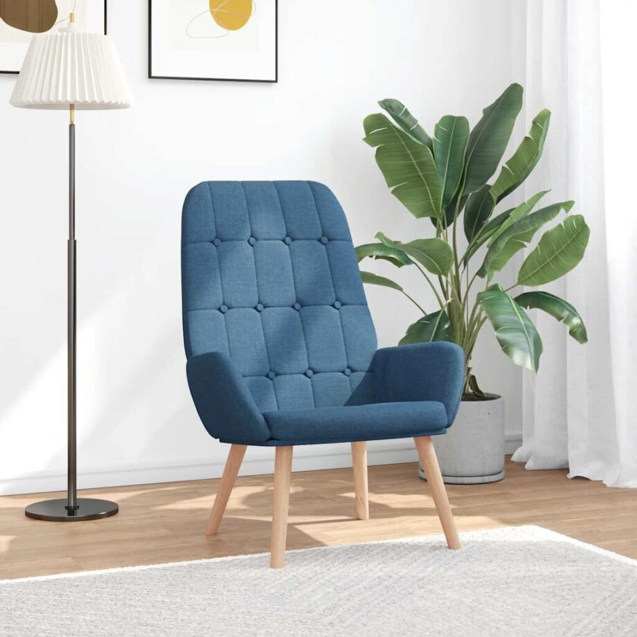 vidaXL Relaxstoel stof blauw afbeelding 1