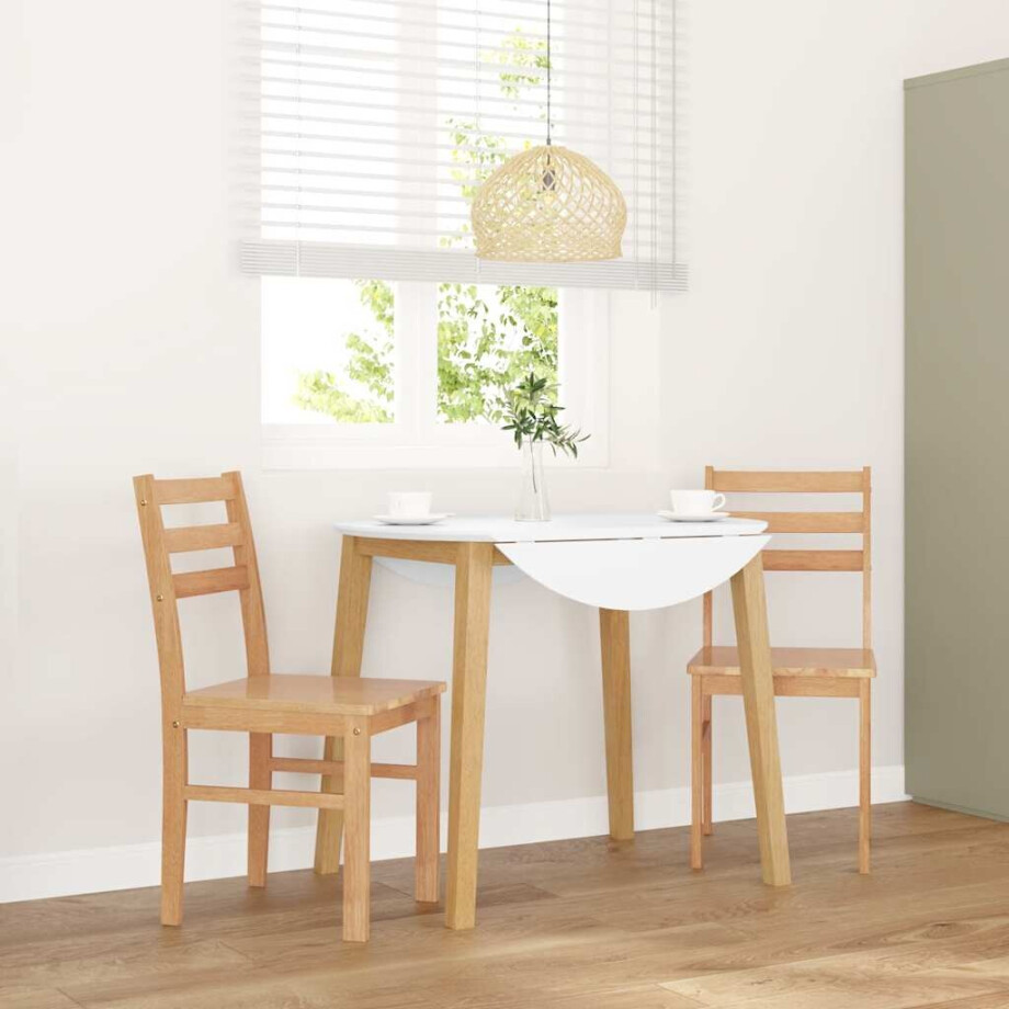 vidaXL Eetkamerstoelen 2 st massief hout rubber afbeelding 1