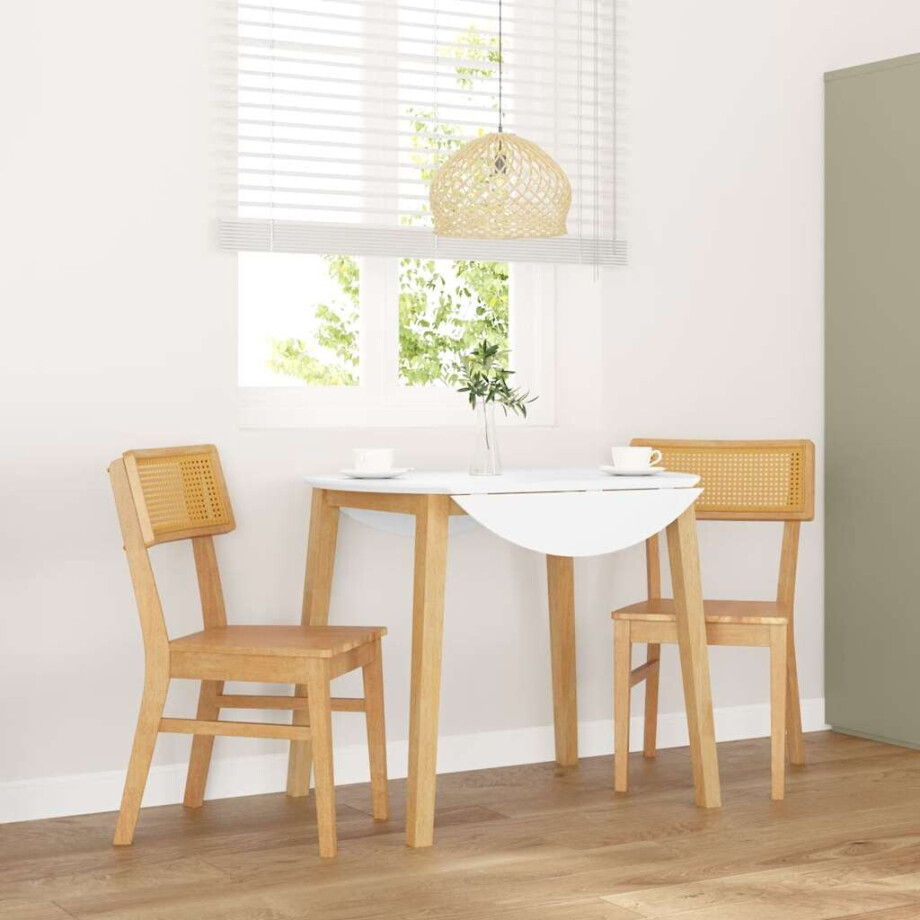 vidaXL Eetkamerstoelen 2 st massief hout rubber afbeelding 1