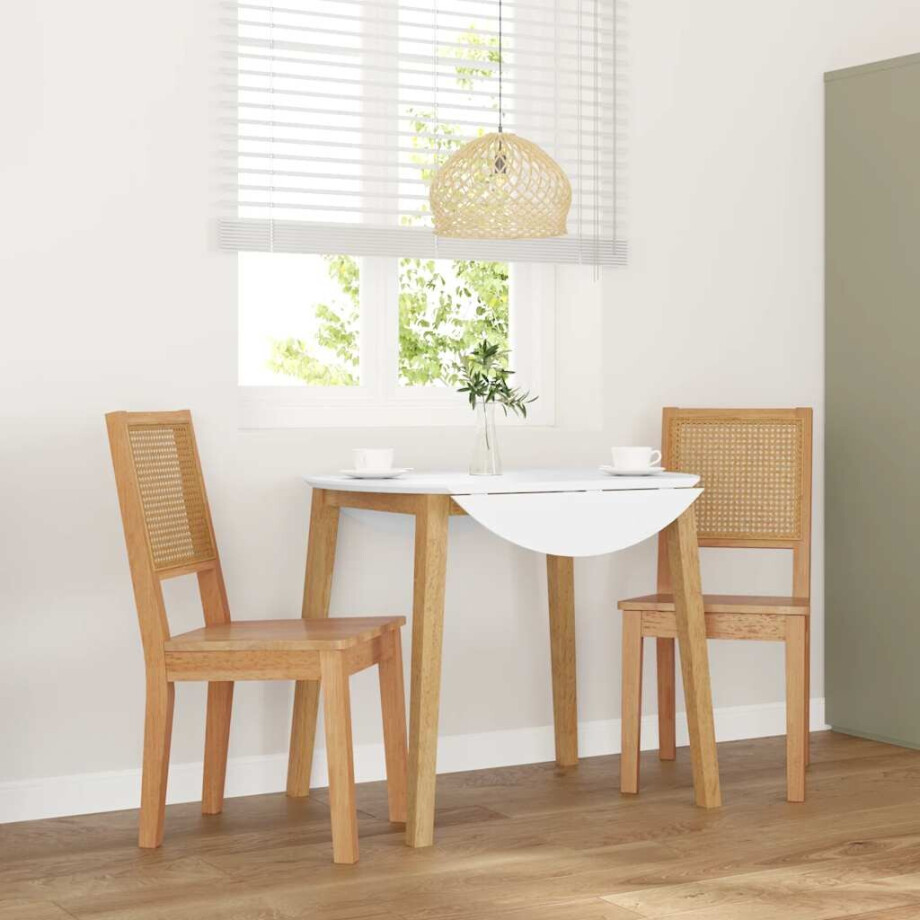 vidaXL Eetkamerstoelen 2 st massief hout rubber vidaXL Eetkamerstoelen 2 st massief hout rubber afbeelding 1