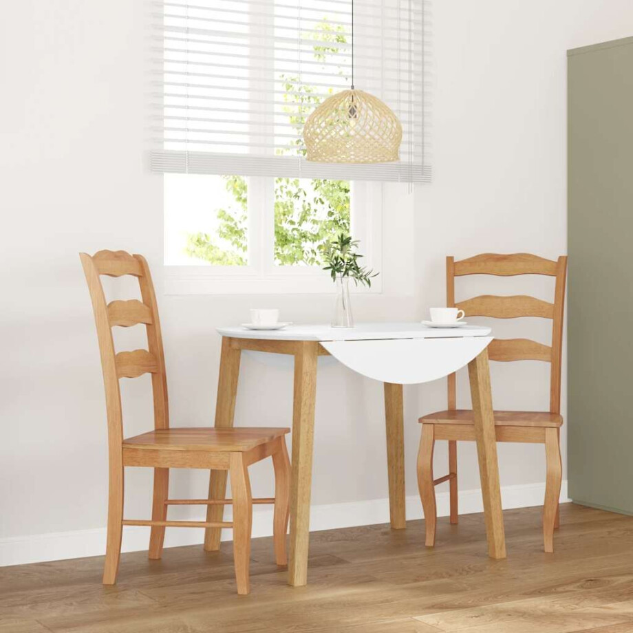 vidaXL Eetkamerstoelen 2 stuks natuurlijk massief hout rubber afbeelding 1
