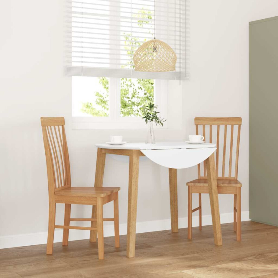 vidaXL Eetkamerstoelen met kussens 2 st massief hout rubber afbeelding 1