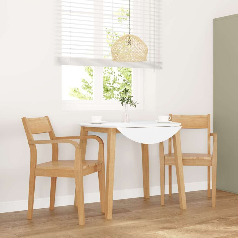 vidaXL Eetkamerstoelen 2 st massief hout naturel rubber vidaXL Eetkamerstoelen 2 st massief hout naturel rubber afbeelding 1