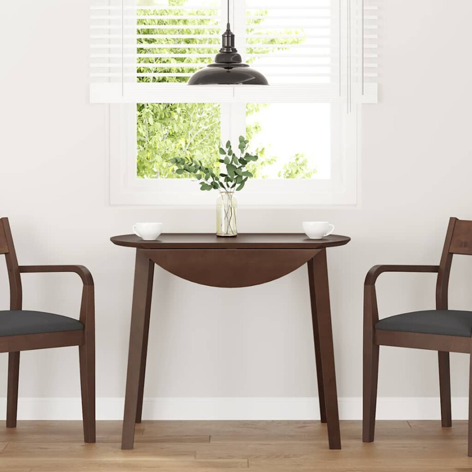 vidaXL Eettafel bruin massief hout rubber afbeelding 1