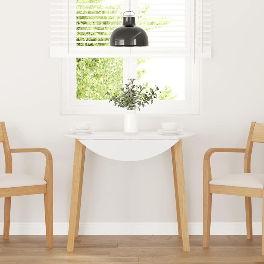 vidaXL Eettafel massief hout naturel rubber vidaXL Eettafel massief hout naturel rubber afbeelding 1
