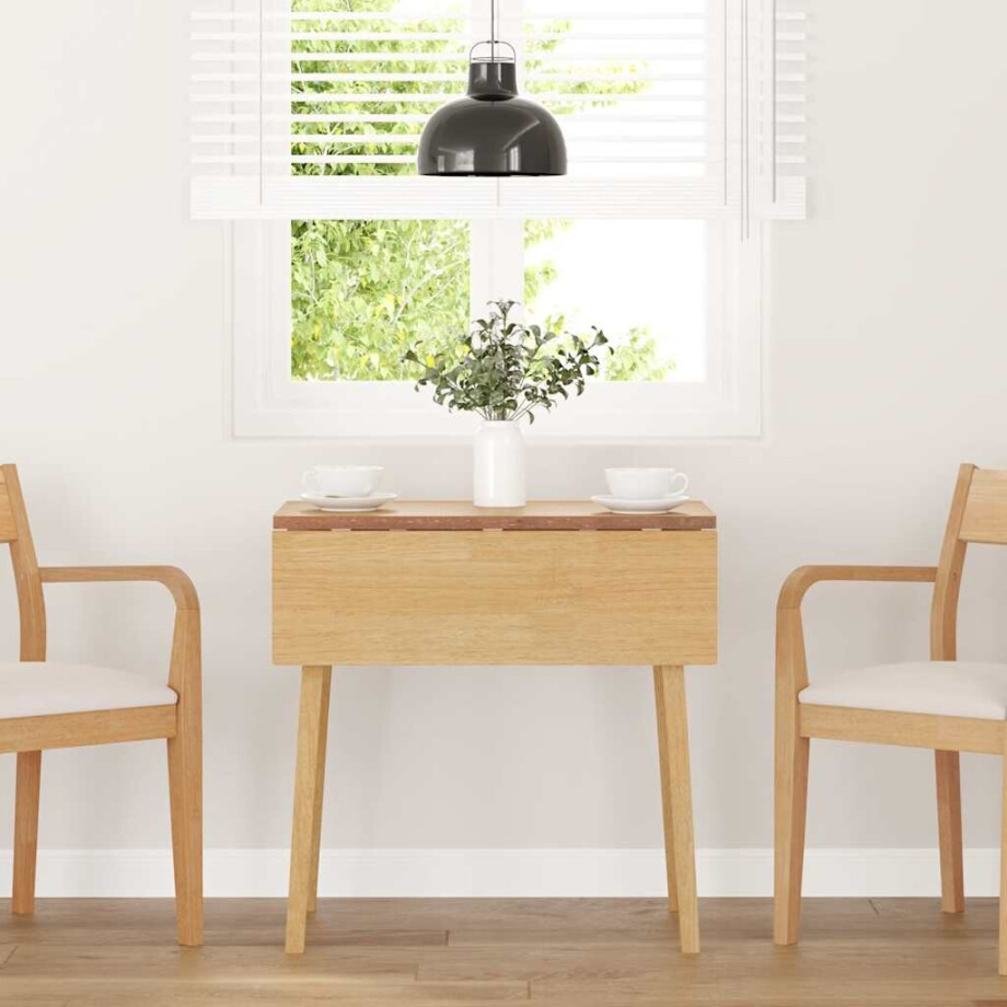 vidaXL Eettafel massief hout naturel rubber vidaXL Eettafel massief hout naturel rubber afbeelding 1